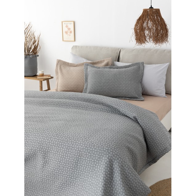 Κουβέρτα Matelasse Palamaiki 230x260 Daphne Grey