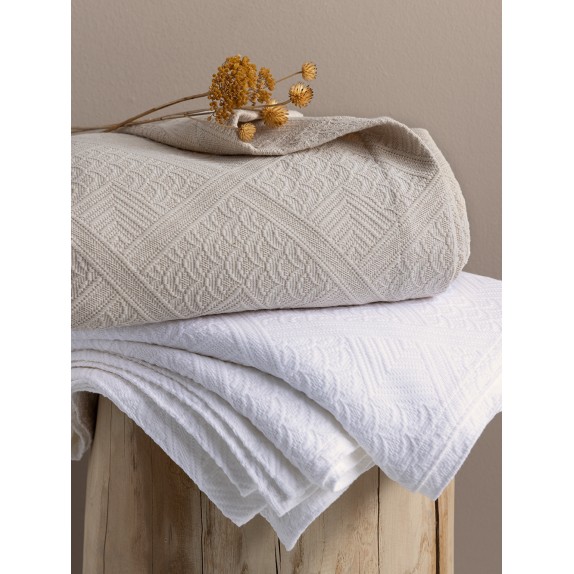 Κουβέρτα Palamaiki 170x260 Carla Ivory