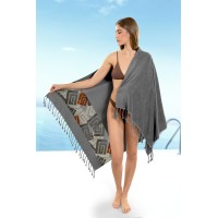 Πετσέτα Θαλάσσης Παρεό Guy Laroche Pestemal 22 Anthracite...