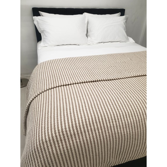 Κουβέρτα Υφαντή ΚΟΜΒΟΣ Βαμβακερή Ινδίας Natural - Beige...
