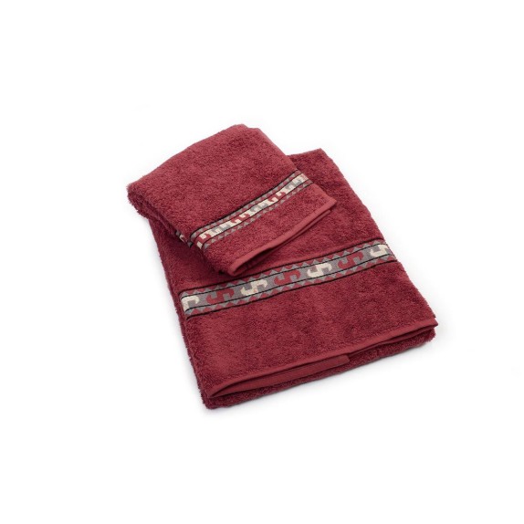 Σετ Πετσέτες 2 Τεμαχίων Dimcol ZUCCHI Κόκκινο