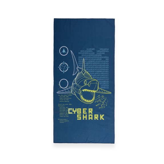 Παιδική Πετσέτα Θαλάσσης Nef-Nef Cyber Shark 75x150 Blue