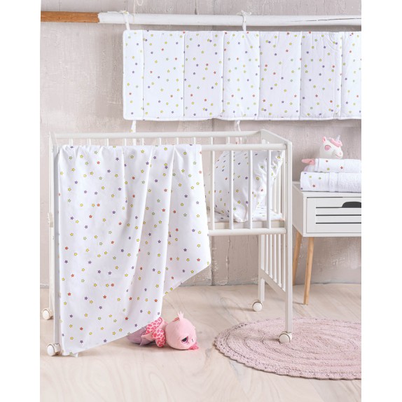 Σετ Παπλωματοθήκη Κούνιας 2 Τεμαχίων Rythmos Blaze Λευκό...