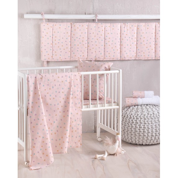 Σετ Σεντόνια Κούνιας 3 Τεμαχίων Rythmos Tiny Heart Σομον...