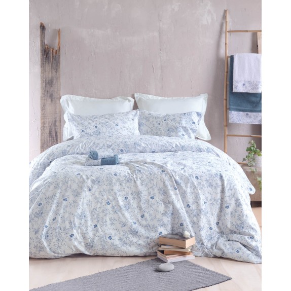 Σετ Μαξιλαροθήκες 2 Τεμαχίων Rythmos Ortensia Μπλε 50x70