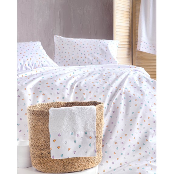 Σετ Σεντόνια King Size 4 Τεμαχίων Rythmos Tiny Heart...