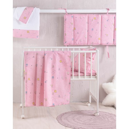 Σετ Παπλωματοθήκη Κούνιας 2 Τεμαχίων Rythmos Venus Ροζ 100x150