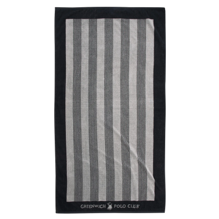 Πετσέτα Θαλάσσης Greenwich Polo Club 90x170 3886 Εκρού- Μαύρο