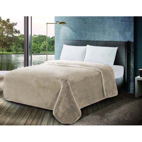 Κουβέρτα ΚΟΜΒΟΣ Βελουτέ 600gr Υπέρδιπλη 220x240 Iron Gate