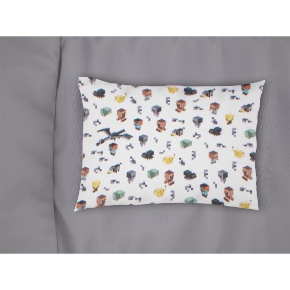 Παιδική Μαξιλαροθήκη Dimcol Minecraft 566 50X70 White-Grey