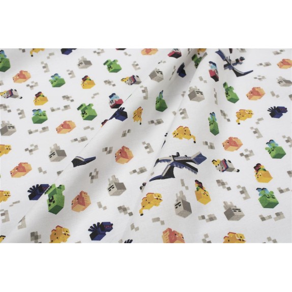 Σεντόνι Λίκνου Dimcol Minecraft 565 80X110 White-Multi