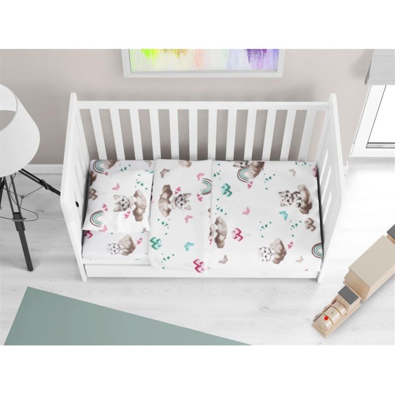 Σετ Σεντόνια Κούνιας 3 Τεμαχίων Dimcol Kitten 560 120X160...