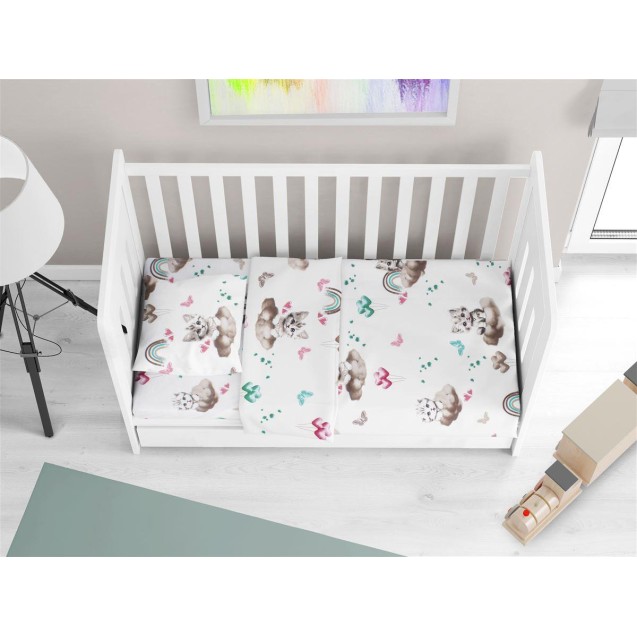 Σετ Σεντόνια Κούνιας 3 Τεμαχίων Dimcol Kitten...