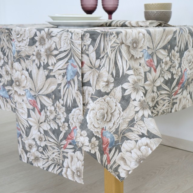 Τραπεζομάντηλο Dimeco 135x135 Ivy Anthracite