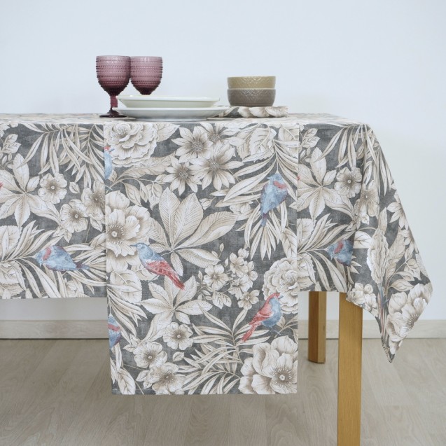 Τραπεζομάντηλο Dimeco 135x135 Ivy Anthracite