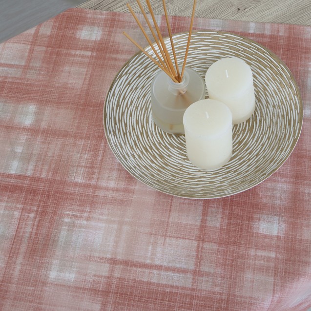 Τραπεζομάντηλο Dimeco 135x180 Check Salmon