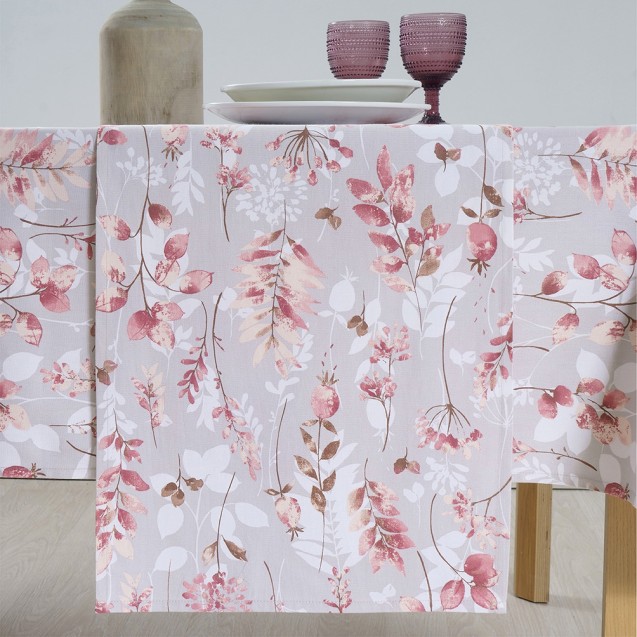 Τραπεζομάντηλο Dimeco 140x260 Botanic Salmon