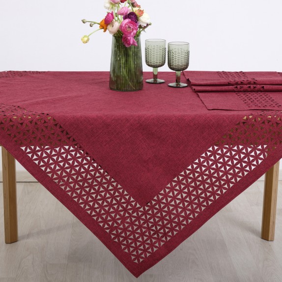 Τραπεζομάντηλο Dimeco 140x140 1413 Burgundy