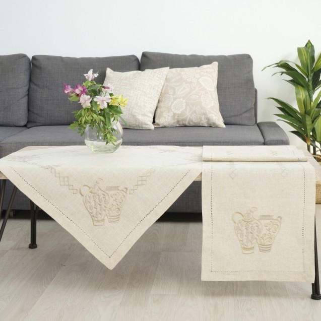 Καρέ Dimeco 90x90 1538 Ecru