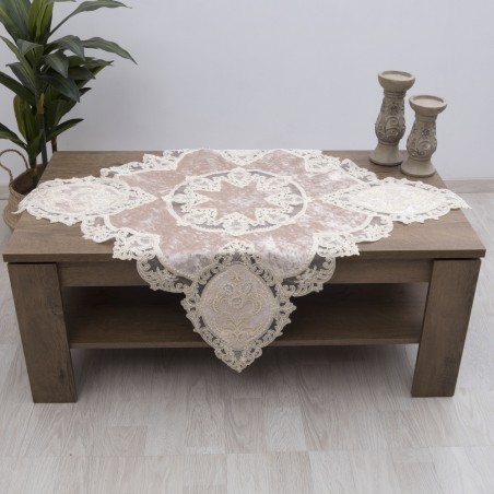 Σετ 5 Τεμ. Τραπεζοκαρέ/Καρέ/Σεμέν/Πετσετάκια Dimeco 9113 Beige