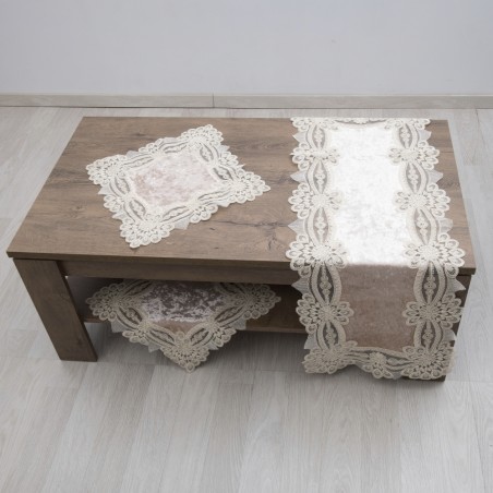 Σετ Σεμέν/Πετσετάκια 3Τμχ Dimeco 9131 Beige