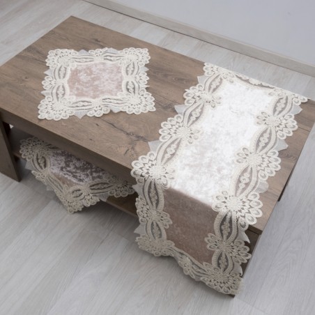 Σετ Σεμέν/Πετσετάκια 3Τμχ Dimeco 9131 Beige