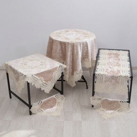 Σετ Σεμέν/Πετσετάκια 3Τμχ Dimeco 9131 Beige