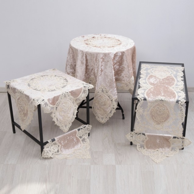 Σετ Σεμέν/Πετσετάκια 3Τμχ Dimeco 9113 Beige