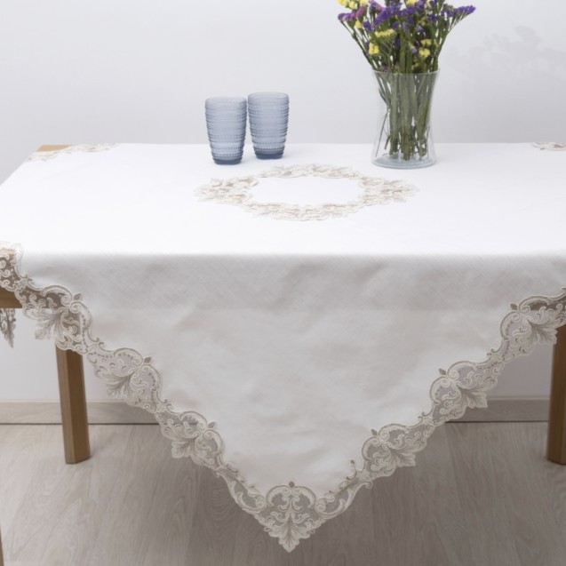 Σετ Σεμέν/Πετσετάκια 3Τμχ Dimeco 2134 Ecru