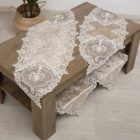 Σετ Σεμέν/Πετσετάκια 3Τμχ Dimeco 2130 Beige