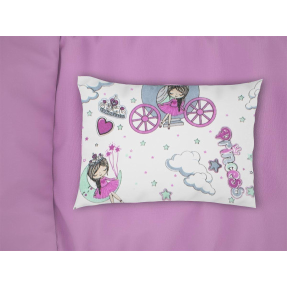 Μαξιλαροθήκη Εμπριμέ bebe Princess 389 35x45 White-Lila