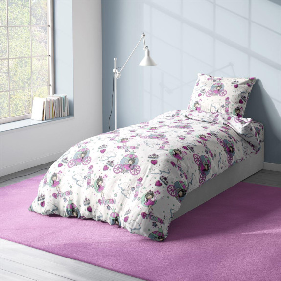Πάπλωμα Εμπριμέ kids Princess 389 160x240 White-Lila