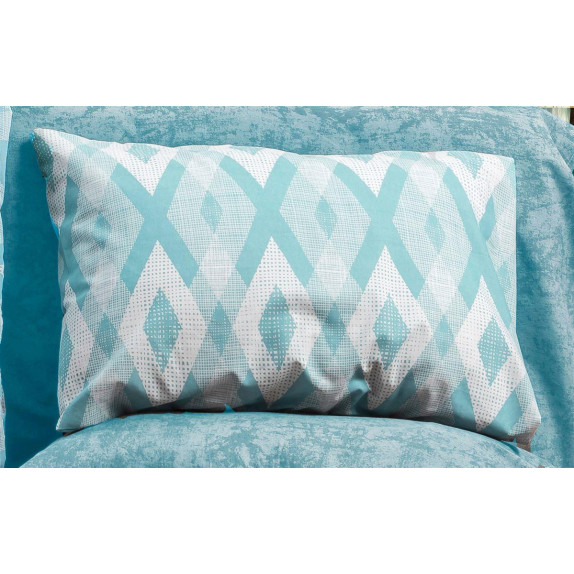 Μαξιλαροθήκη Εμπριμέ Ευδοξία 481 50x70 Sky Blue