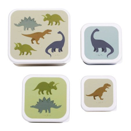 A little lovely company: Σετ 4 δοχεία φαγητού Lunch & Snack Box Dinosaurs SBSEDI38