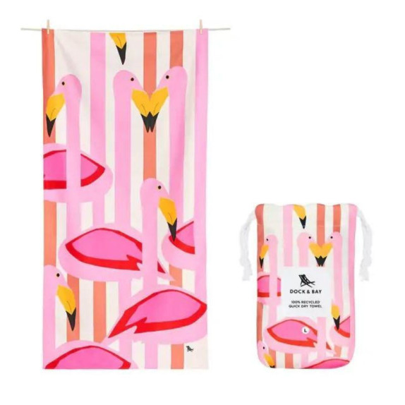 Πετσέτα Θαλάσσης Dock & Bay Flamingos - Microfiber 160x90...