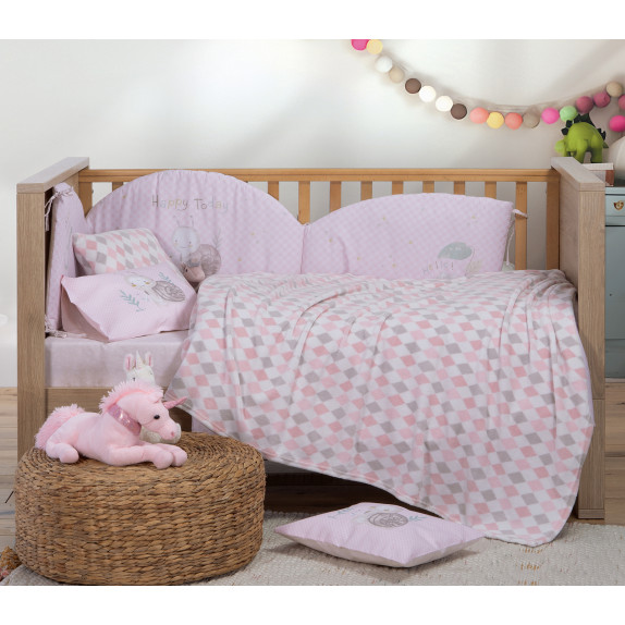 Βρεφική Κουβέρτα Fleece Κούνιας Nef-Nef Sweet Rhombus...