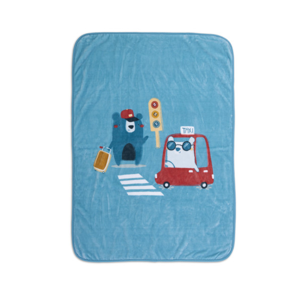 Βρεφική Κουβέρτα Αγκαλιάς Nef-Nef Traffic Aqua 75x100