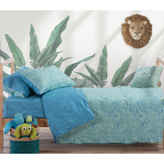 Σετ Παιδικά Σεντόνια Μονά 3 Τεμαχίων Nef-Nef Jungle Combo...