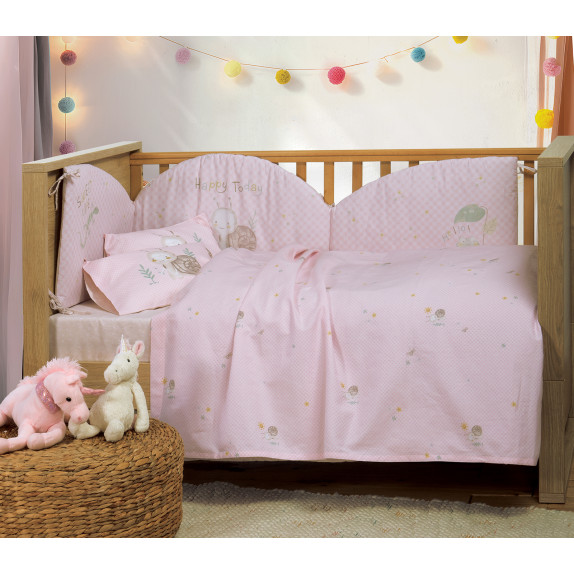 Σετ Σεντόνια Κούνιας 3 Τεμαχίων Nef-Nef Cute Snail Pink...