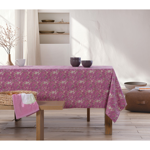 Αλέκιαστο Τραπεζομάντηλο Nef-Nef Odete Mauve 140x180