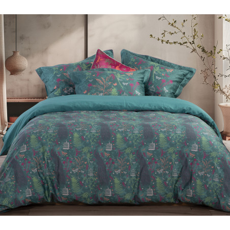 Σετ Σεντόνια Υπέρδιπλα 4 Τεμαχίων Nef-Nef Birds Of Paradise Green 240x270