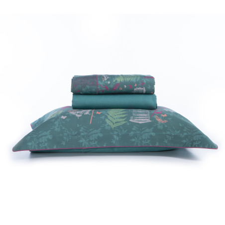 Σετ Σεντόνια Υπέρδιπλα 4 Τεμαχίων Nef-Nef Birds Of Paradise Green 240x270