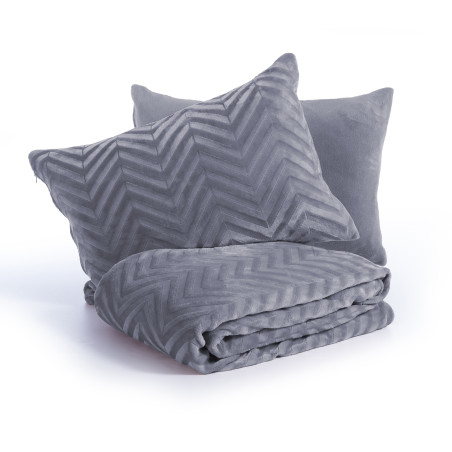 Σετ Παπλωματοθήκη Μονή 2 Τεμαχίων Nef-Nef Carmen Grey 160x220