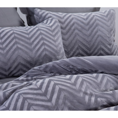 Σετ Παπλωματοθήκη Μονή 2 Τεμαχίων Nef-Nef Carmen Grey 160x220