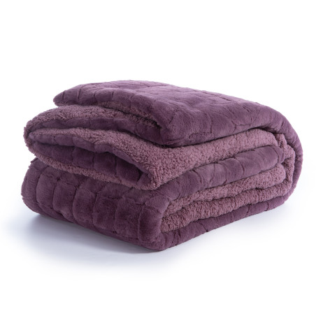 Κουβερτοπάπλωμα Υπέρδιπλο με Γούνα Sherpa Nef-Nef District Mauve 220x240
