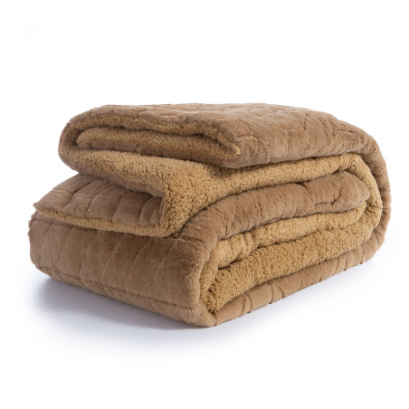 Κουβερτοπάπλωμα Υπέρδιπλο με Γούνα Sherpa Nef-Nef District Curry 220x240