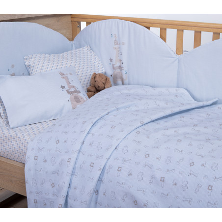 Σετ Σεντόνια Κούνιας 3 Τεμαχίων Nef-Nef Favorite Toys L.Blue 120x170