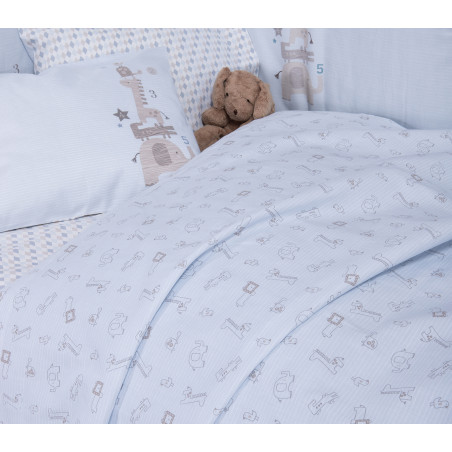 Σετ Σεντόνια Κούνιας 3 Τεμαχίων Nef-Nef Favorite Toys L.Blue 120x170