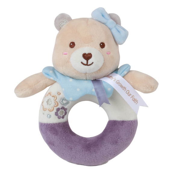 Μαλακή Κουδουνίστρα Bebe Stars Teddy Flower Rattle Ring...