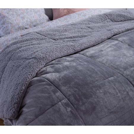 Κουβερτοπάπλωμα Υπέρδιπλο με Γούνα Sherpa Nef-Nef Singular 24 Grey 220x240